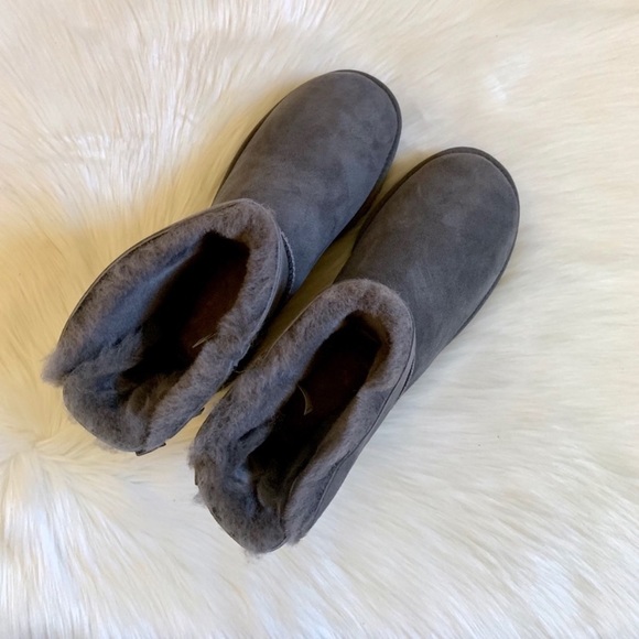 UGG Grey Mini Bailey Bow II Boots - Picture 4 of 6